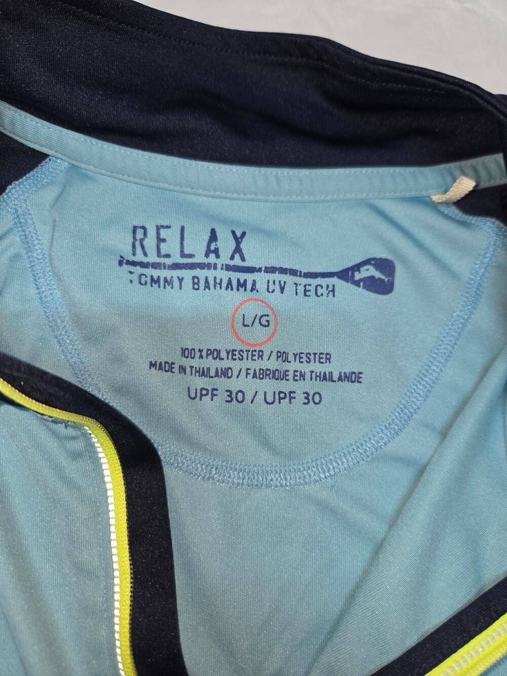 Tommy Bahama Light Blue and Navy Long Sleeve Tee